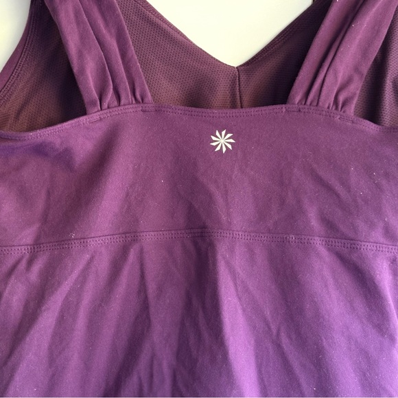 Athleta Vibrant Purple/Plum V-Neck Athletic Tank with Gathered Bust, Size XL - Picture 6 of 9
